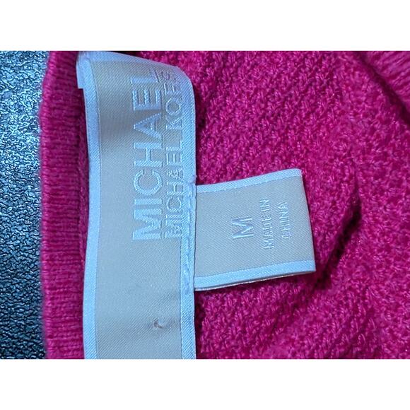MICHAEL KORS Women's Sweater Pink TUNIC Size Medium Long Sleeve Curved Hem Shirt - Picture 10 of 14
